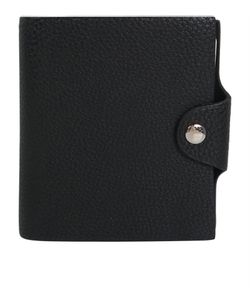 Hermes Mini Notebook Cover,Leather,Black,M In Square,3